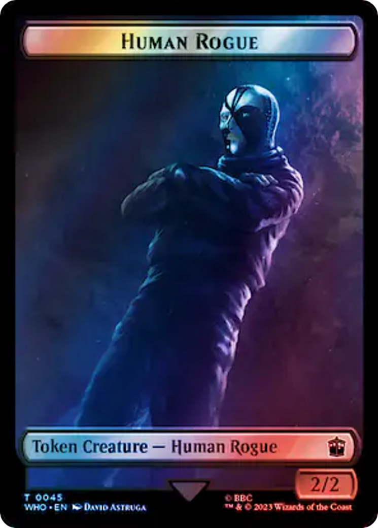 Human Rogue // Dinosaur Double-Sided Token (Surge Foil) [Doctor Who Tokens] - Magic: The Gathering - Card Brawlers | Quebec | Canada |