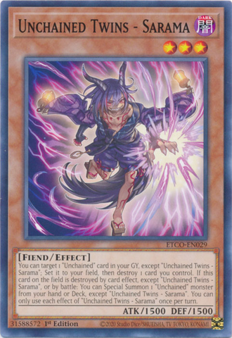 Unchained Twins - Sarama [ETCO-EN029] Common - Yu-Gi-Oh! - Card Brawlers | Quebec | Canada |