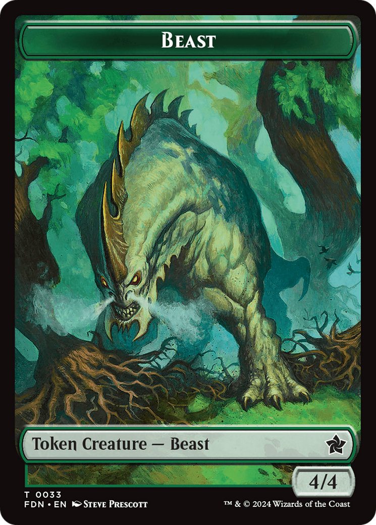 Dog // Beast (0033) Double-Sided Token [Foundations Tokens] - Magic: The Gathering - Card Brawlers | Quebec | Canada |