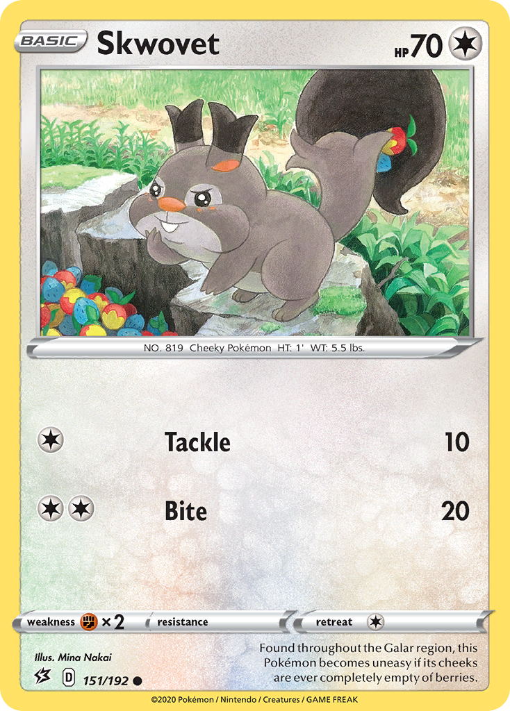 Skwovet (151/192) [Sword & Shield: Rebel Clash] - Pokémon - Card Brawlers | Quebec | Canada |