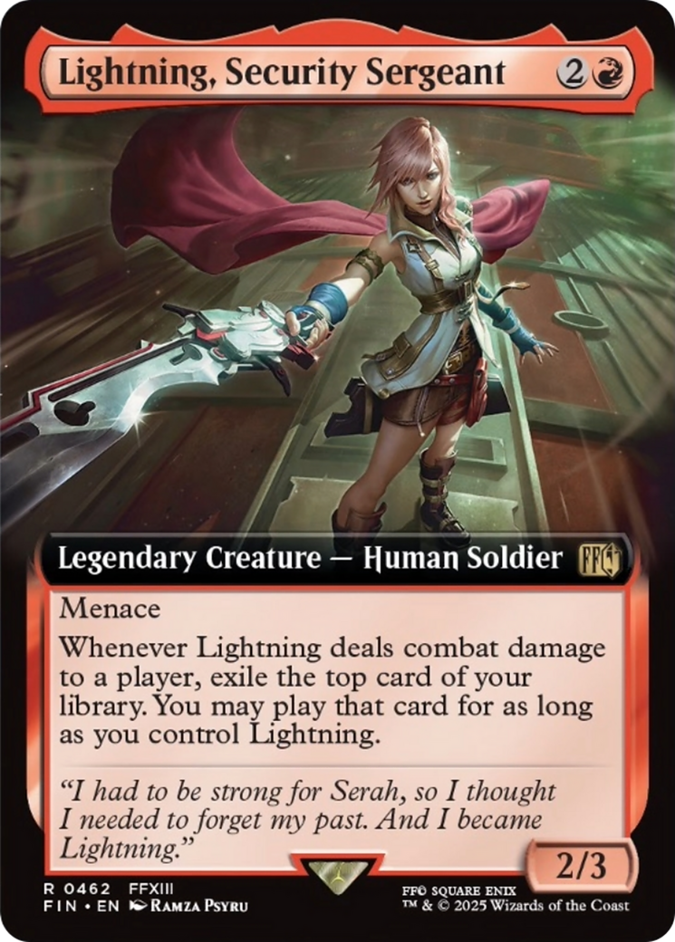 Lightning, Security Sergeant (Extended Art) [FINAL FANTASY] - Magic: The Gathering - Card Brawlers | Quebec | Canada |