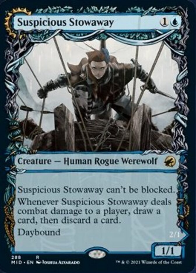 Suspicious Stowaway // Seafaring Werewolf (Showcase Equinox) [Innistrad: Midnight Hunt] - Magic: The Gathering - Card Brawlers | Quebec | Canada |