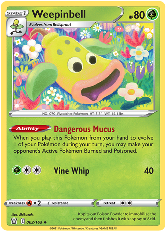 Weepinbell (002/163) [Sword & Shield: Battle Styles] - Pokémon - Card Brawlers | Quebec | Canada |
