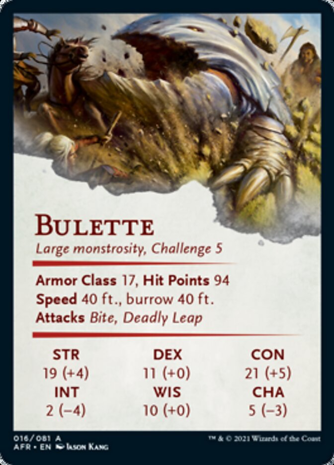 Bulette Art Card (Gold-Stamped Signature) [Dungeons & Dragons: Adventures in the Forgotten Realms Art Series] - Magic: The Gathering - Card Brawlers | Quebec | Canada |