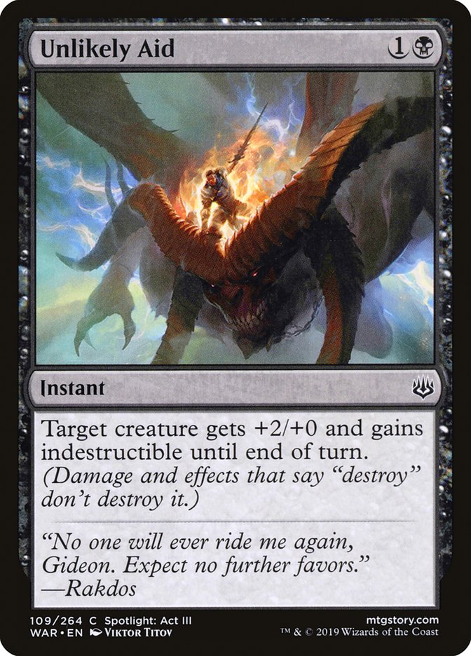 Unlikely Aid [War of the Spark] - Magic: The Gathering - Card Brawlers | Quebec | Canada |