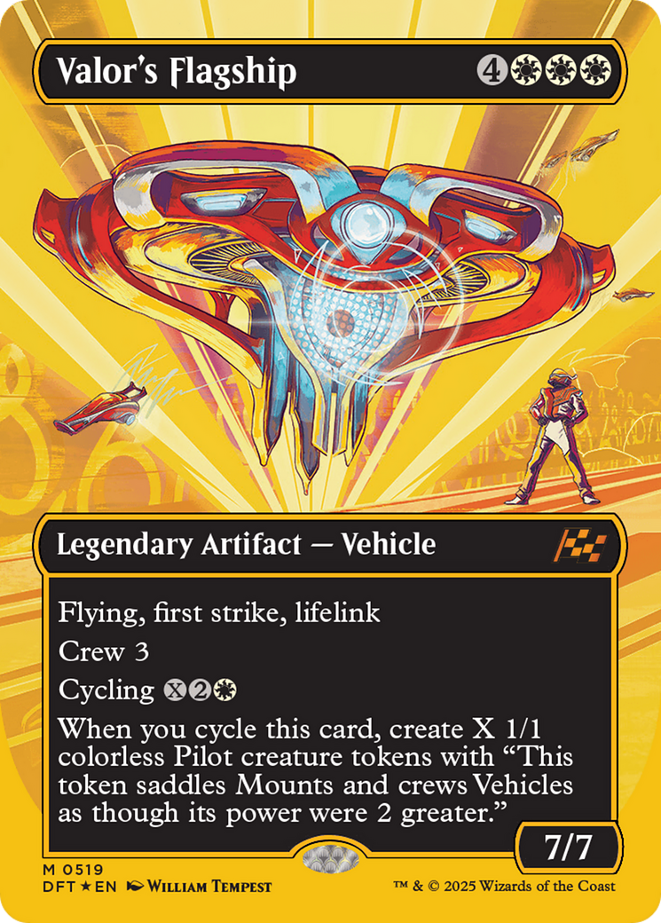 Valor's Flagship (Borderless) (First-Place Foil) [Aetherdrift] - Magic: The Gathering - Card Brawlers | Quebec | Canada |