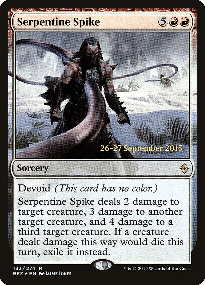 Serpentine Spike [Battle for Zendikar Prerelease Promos] - Magic: The Gathering - Card Brawlers | Quebec | Canada |