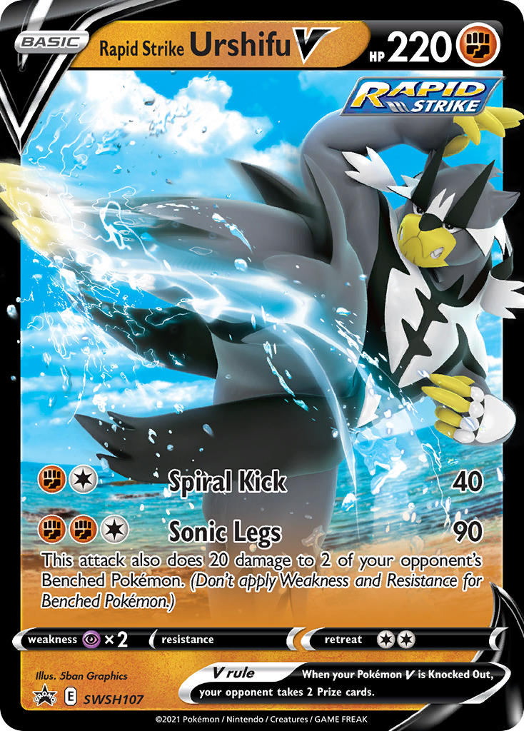Rapid Strike Urshifu V (SWSH107) (Jumbo Card) [Sword & Shield: Black Star Promos] - Pokémon - Card Brawlers | Quebec | Canada |