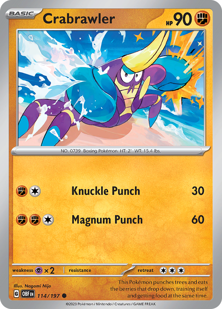 Crabrawler (114/197) [Scarlet & Violet: Obsidian Flames] - Pokémon - Card Brawlers | Quebec | Canada |