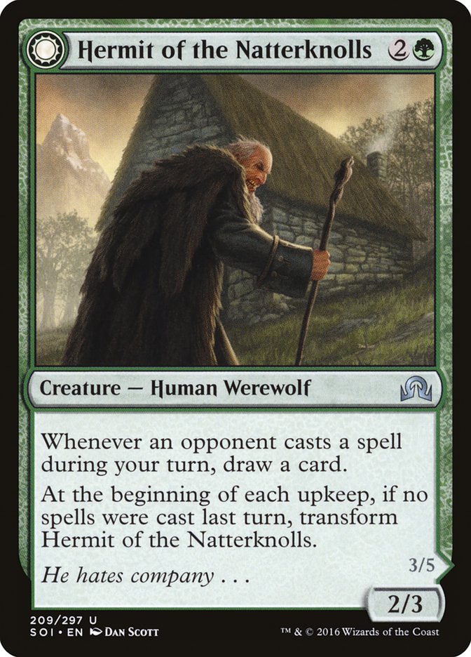 Hermit of the Natterknolls // Lone Wolf of the Natterknolls [Shadows over Innistrad] - Magic: The Gathering - Card Brawlers | Quebec | Canada |