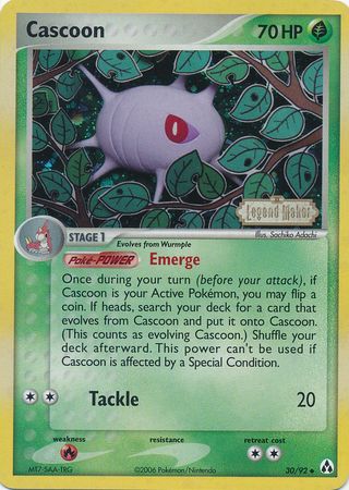 Cascoon (30/92) (Stamped) [EX: Legend Maker] - Pokémon - Card Brawlers | Quebec | Canada |