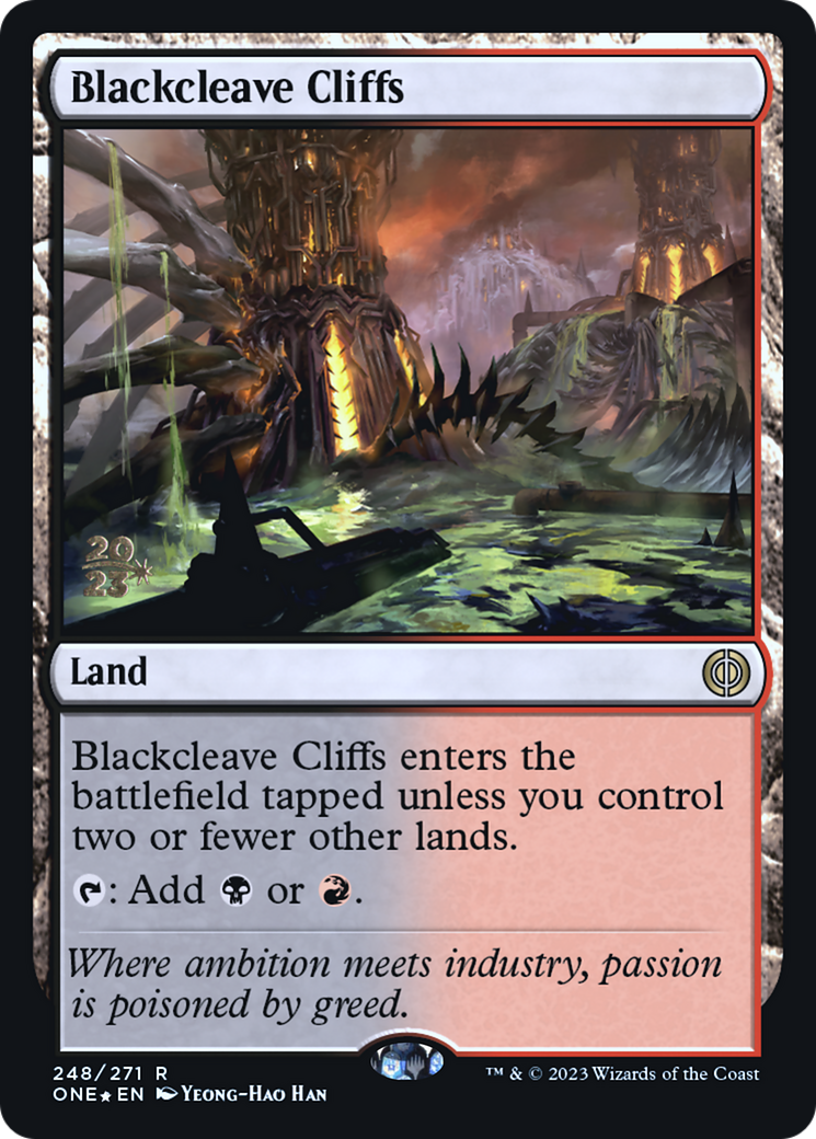 Blackcleave Cliffs [Phyrexia: All Will Be One Prerelease Promos] - Magic: The Gathering - Card Brawlers | Quebec | Canada |