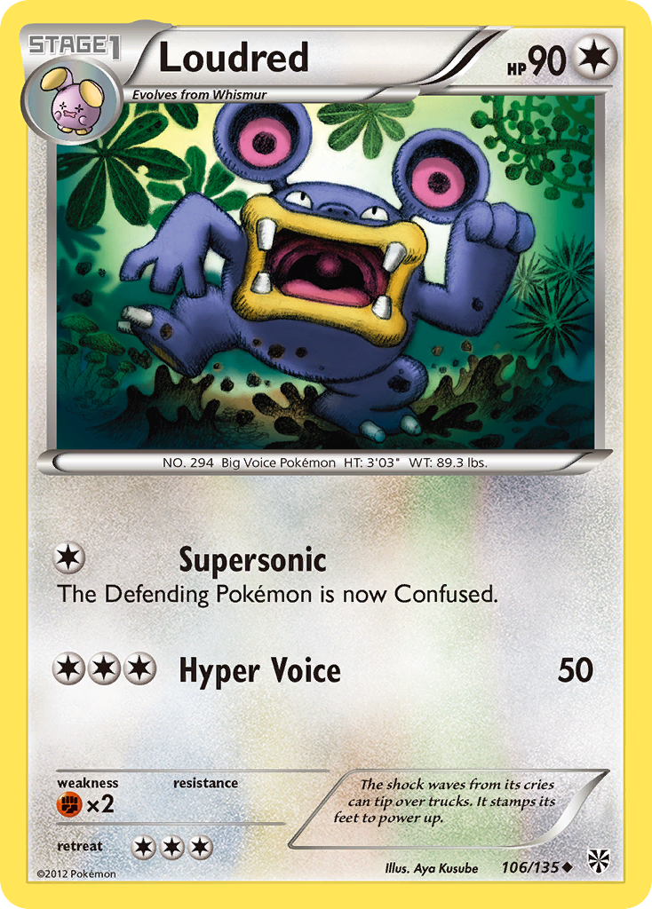 Loudred (106/135) [Black & White: Plasma Storm] - Pokémon - Card Brawlers | Quebec | Canada |