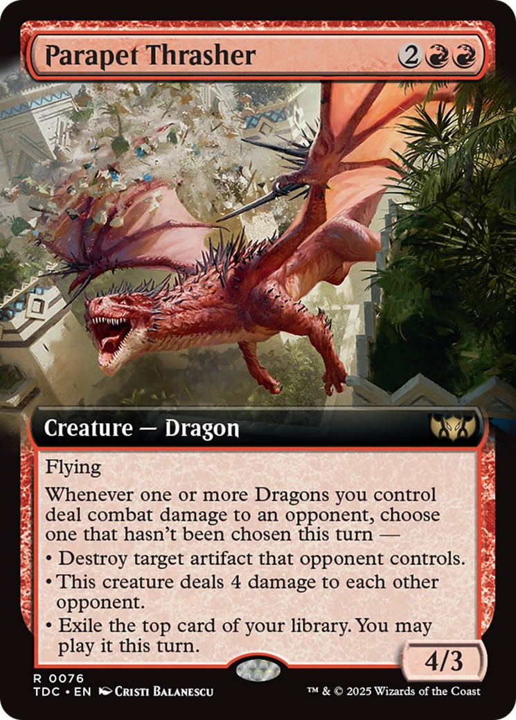 Parapet Thrasher (Extended Art) [Tarkir: Dragonstorm Commander] - Magic: The Gathering - Card Brawlers | Quebec | Canada |