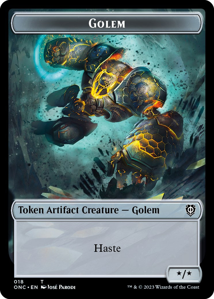 The Monarch // Golem Double-Sided Token [Phyrexia: All Will Be One Commander Tokens] - Magic: The Gathering - Card Brawlers | Quebec | Canada |