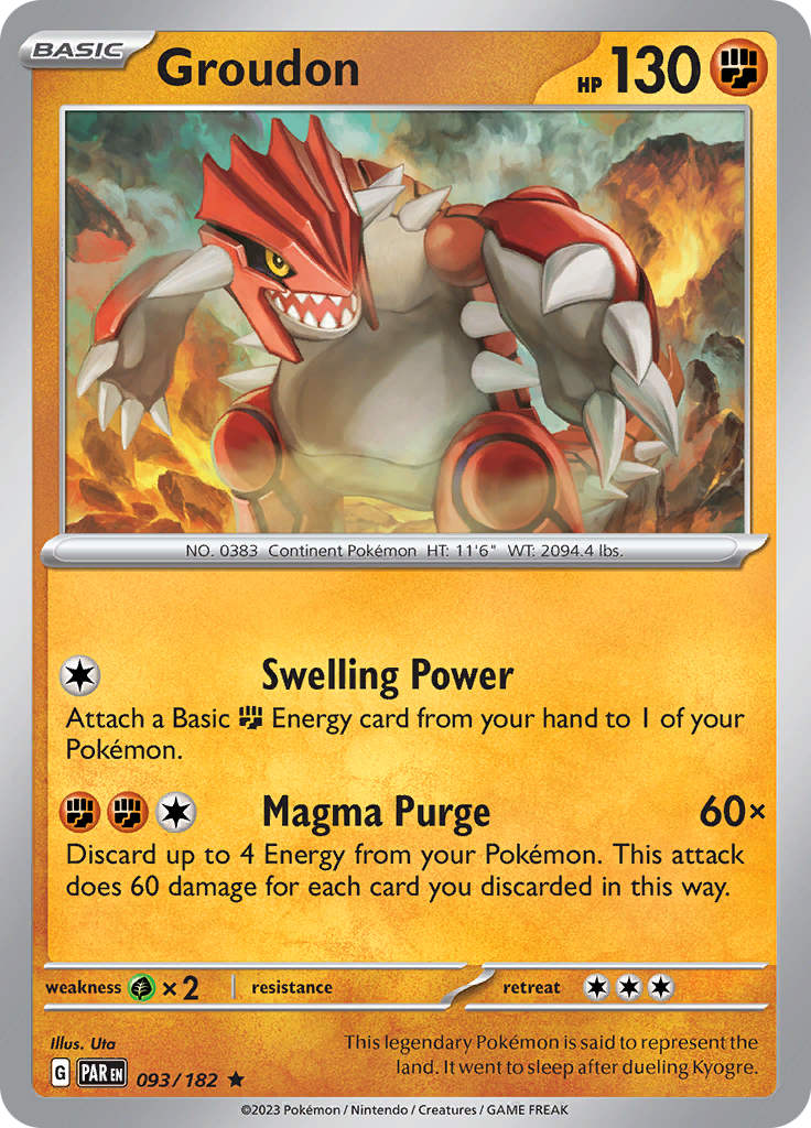 Groudon (093/182) [Scarlet & Violet: Paradox Rift] - Pokémon - Card Brawlers | Quebec | Canada |
