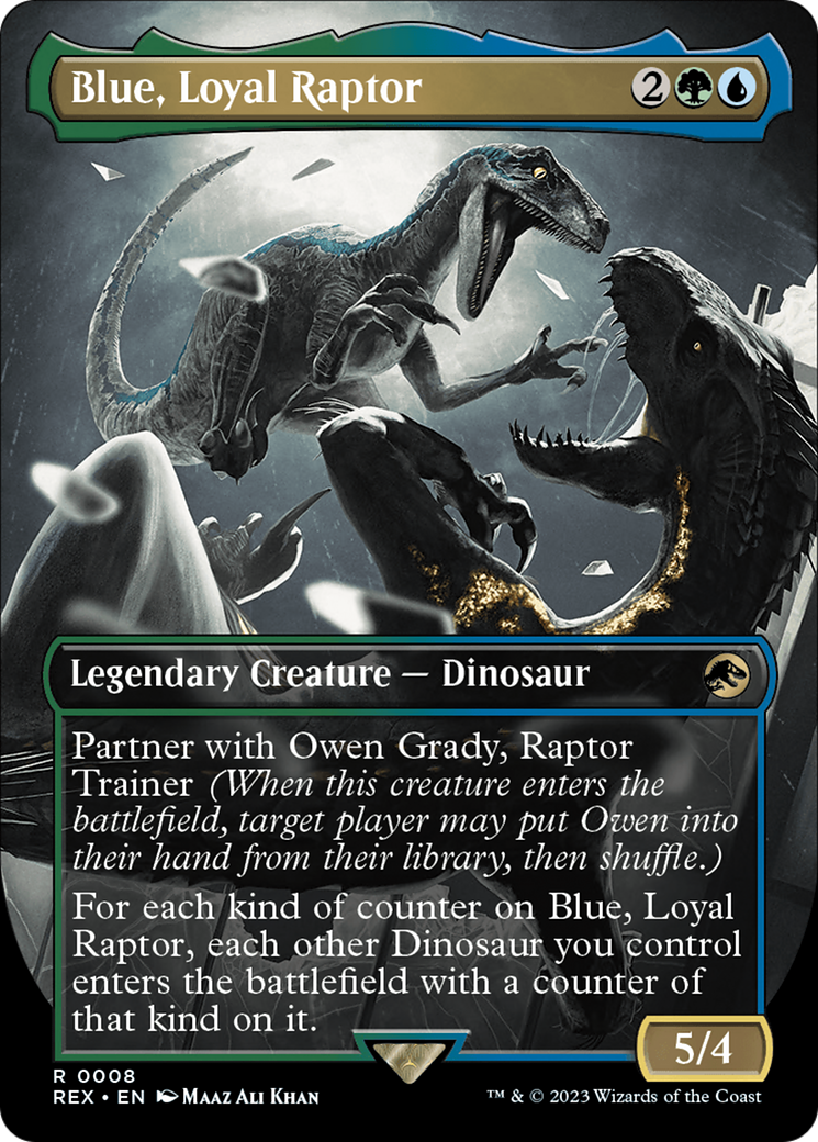 Blue, Loyal Raptor (Borderless) [Jurassic World Collection] - Magic: The Gathering - Card Brawlers | Quebec | Canada |