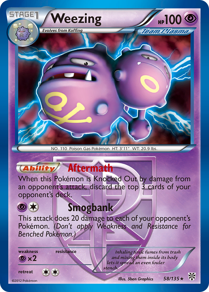 Weezing (58/135) [Black & White: Plasma Storm] - Pokémon - Card Brawlers | Quebec | Canada |