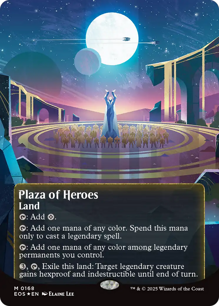 Plaza of Heroes (0168) (Borderless) (Galaxy Foil) [Edge of Eternities: Stellar Sights] - Magic: The Gathering - Card Brawlers | Quebec | Canada |
