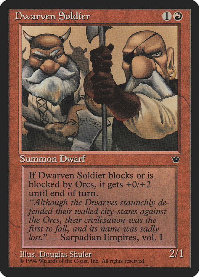 Dwarven Soldier (Douglas Shuler) [Fallen Empires] - Magic: The Gathering - Card Brawlers | Quebec | Canada |