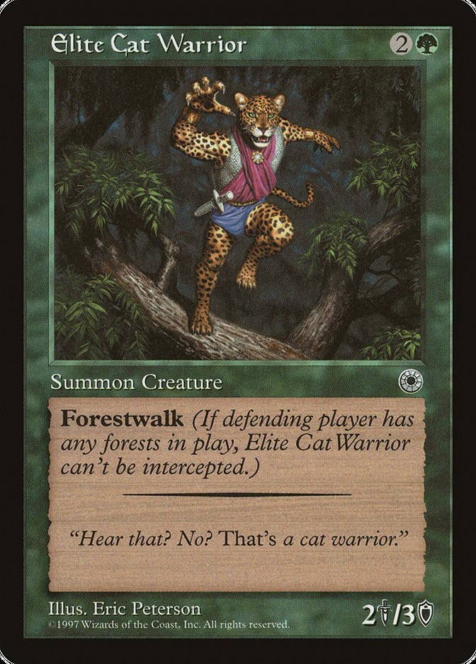 Elite Cat Warrior (With Flavor Text) [Portal] - Magic: The Gathering - Card Brawlers | Quebec | Canada |