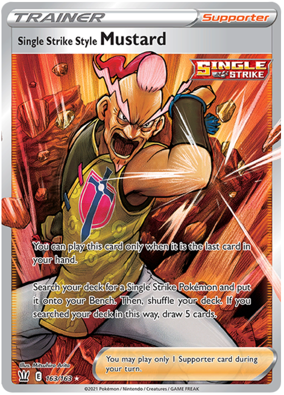 Single Strike Style Mustard (163/163) [Sword & Shield: Battle Styles] - Pokémon - Card Brawlers | Quebec | Canada |
