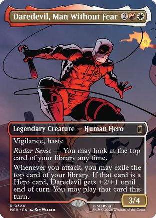 Daredevil, Man Without Fear (Borderless) (0324) (MSH-324) - Marvel Super Heroes Foil - Card Brawlers