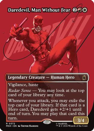 Daredevil, Man Without Fear (Borderless) (0372) (MSH-372) - Marvel Super Heroes Foil - Card Brawlers