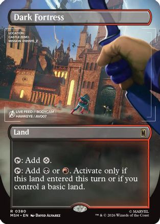 Dark Fortress (Borderless) (MSH-380) - Marvel Super Heroes - Card Brawlers