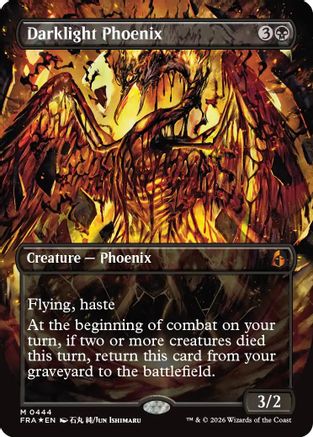 Darklight Phoenix (Borderless) (0444) (FRA-444) - Reality Fracture Foil - Card Brawlers