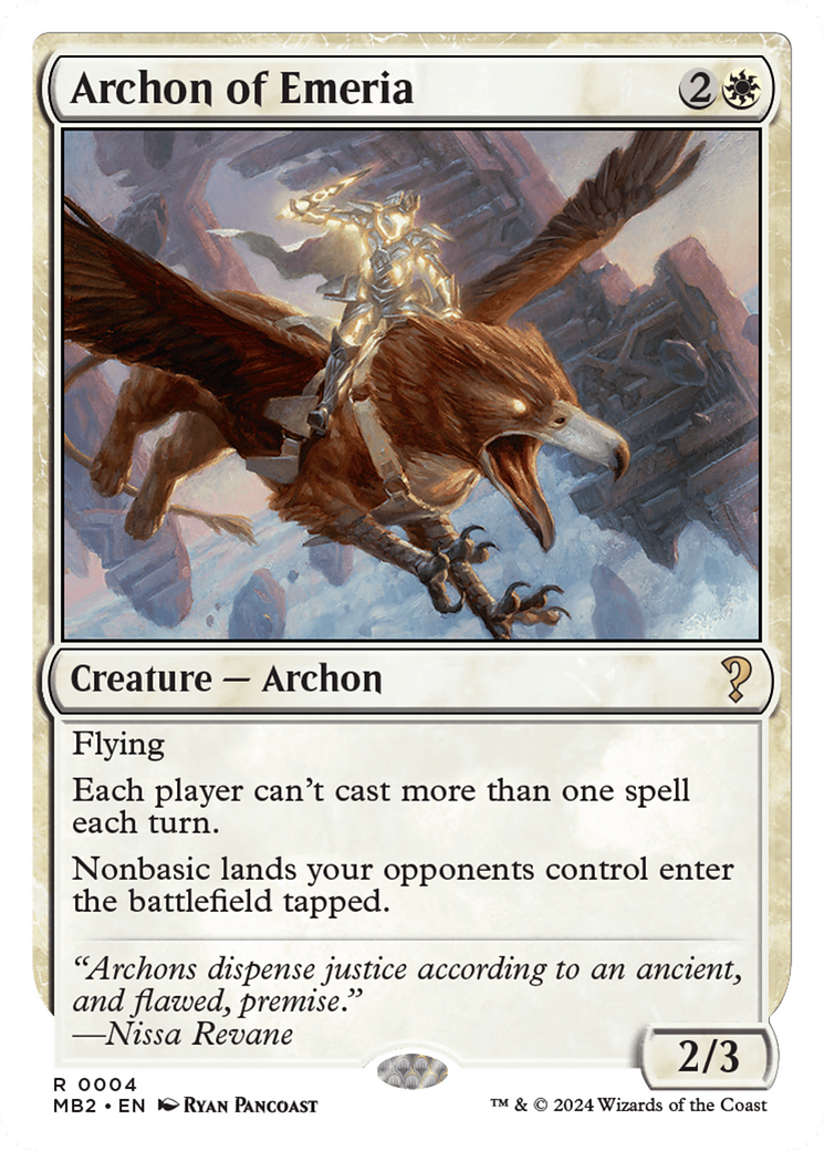 Archon of Emeria (White Border) [Mystery Booster 2] - Magic: The Gathering - Card Brawlers | Quebec | Canada |