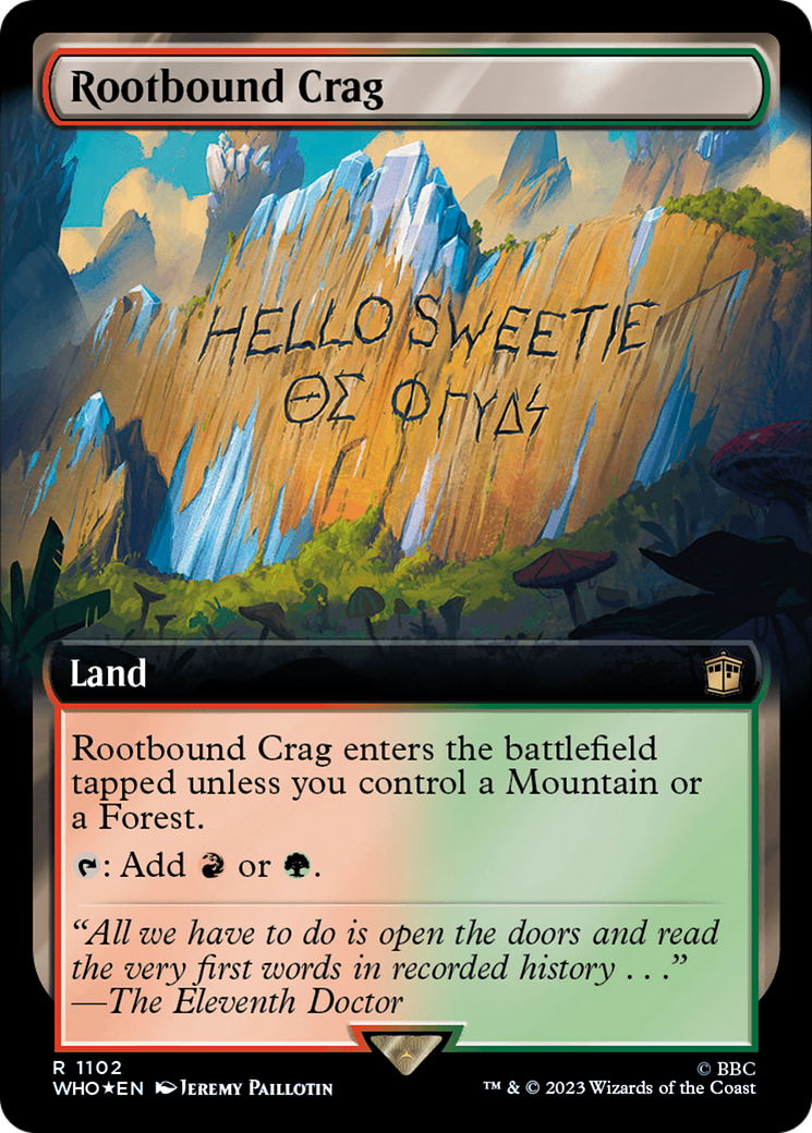 Rootbound Crag (Extended Art) (Surge Foil) [Doctor Who] - Magic: The Gathering - Card Brawlers | Quebec | Canada |