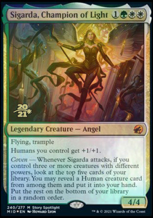 Sigarda, Champion of Light [Innistrad: Midnight Hunt Prerelease Promos] - Magic: The Gathering - Card Brawlers | Quebec | Canada |