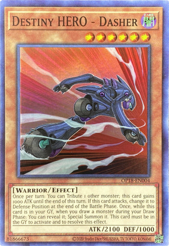 Destiny HERO - Dasher [OP18-EN004] Super Rare - Yu-Gi-Oh! - Card Brawlers | Quebec | Canada |