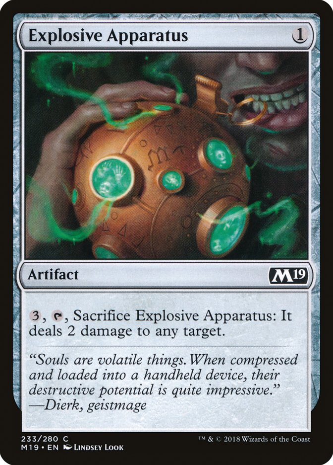 Explosive Apparatus [Core Set 2019] - Magic: The Gathering - Card Brawlers | Quebec | Canada |