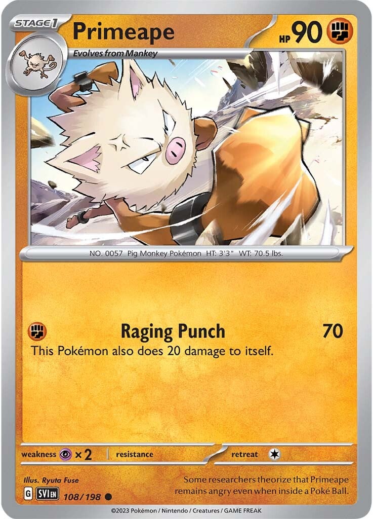 Primeape (108/198) [Scarlet & Violet: Base Set] - Pokémon - Card Brawlers | Quebec | Canada |