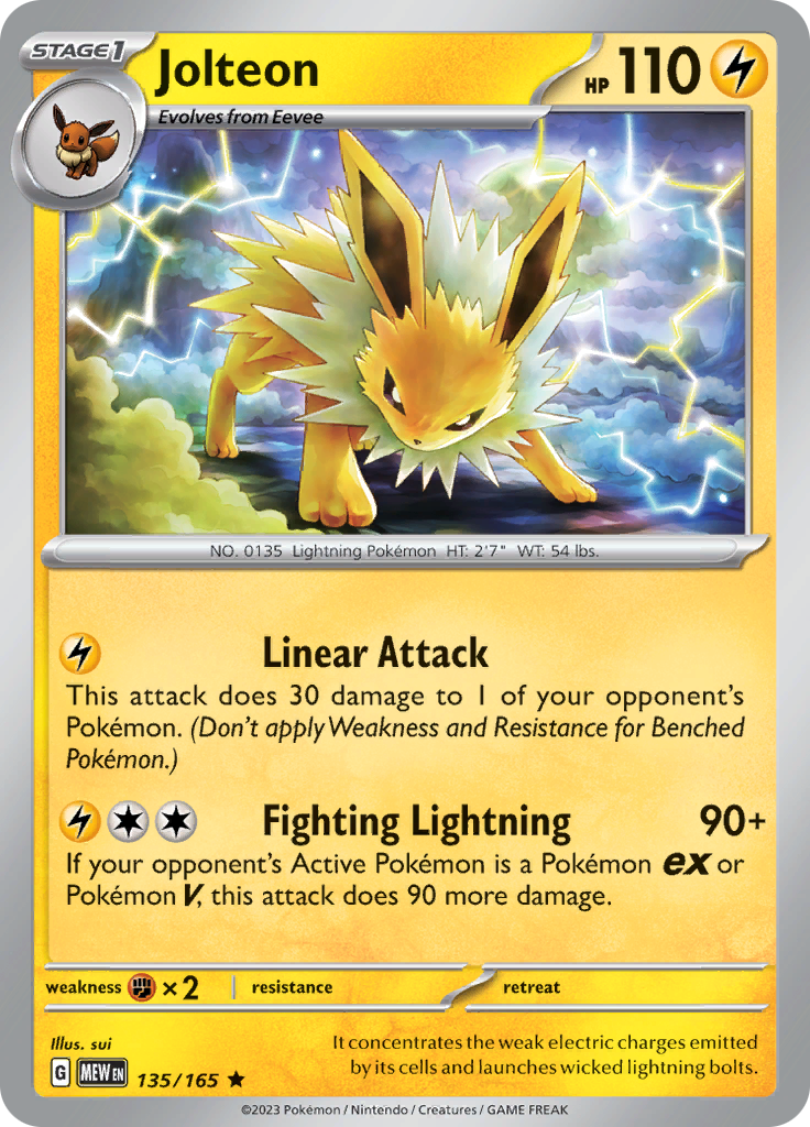 Jolteon (135/165) [Scarlet & Violet 151] - Pokémon - Card Brawlers | Quebec | Canada |