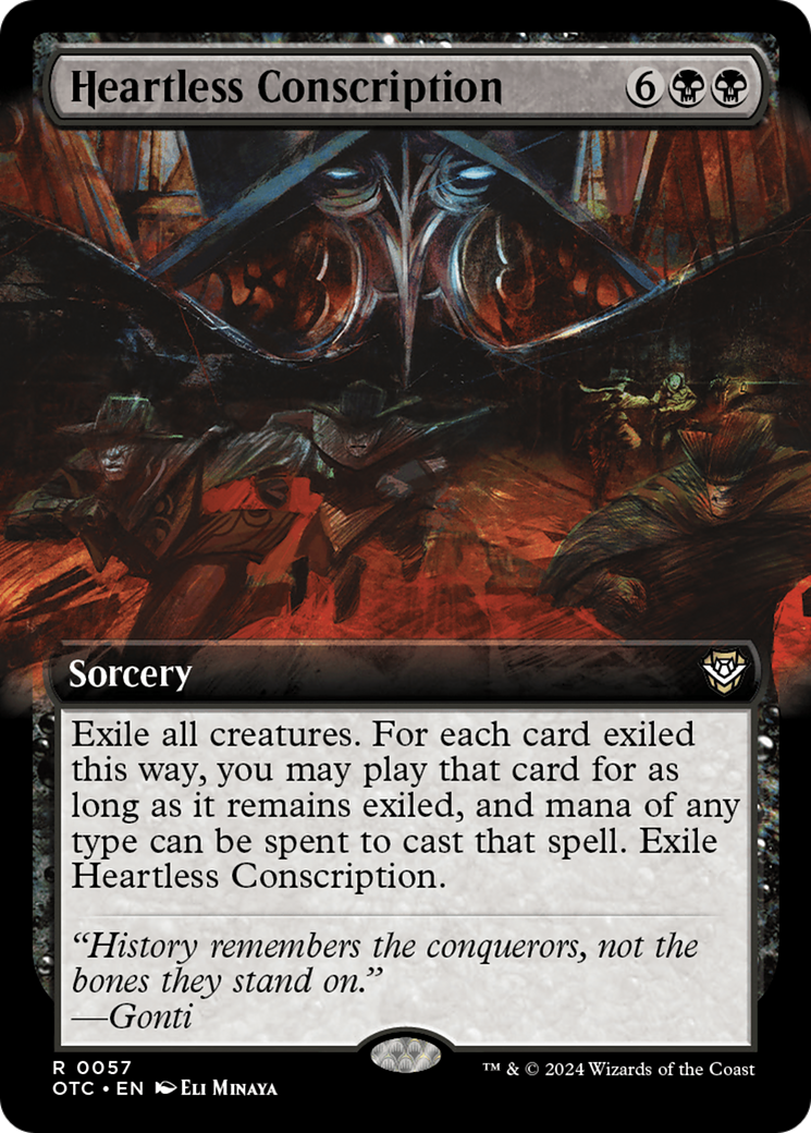 Heartless Conscription (Extended Art) [Outlaws of Thunder Junction Commander] - Magic: The Gathering - Card Brawlers | Quebec | Canada |