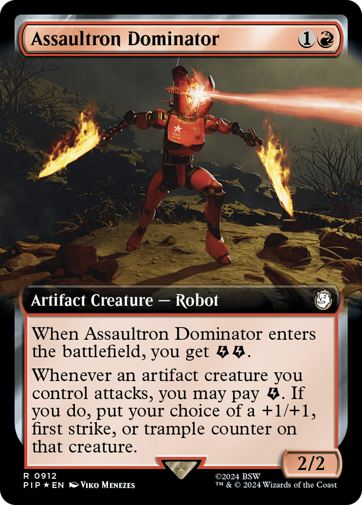 Assaultron Dominator (Extended Art) (Surge Foil) [Fallout] - Magic: The Gathering - Card Brawlers | Quebec | Canada |