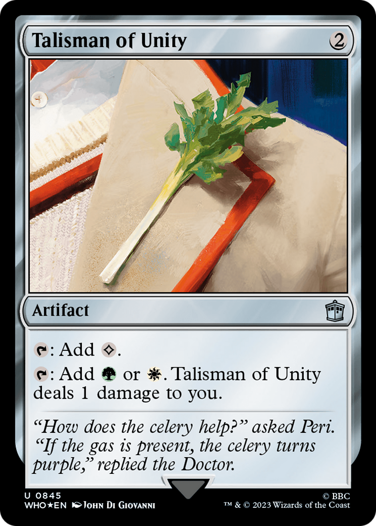 Talisman of Unity (Surge Foil) [Doctor Who] - Magic: The Gathering - Card Brawlers | Quebec | Canada |