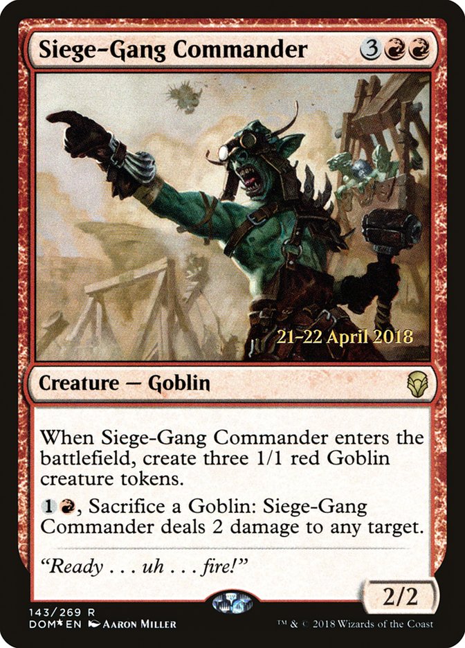 Siege-Gang Commander [Dominaria Prerelease Promos] - Magic: The Gathering - Card Brawlers | Quebec | Canada |
