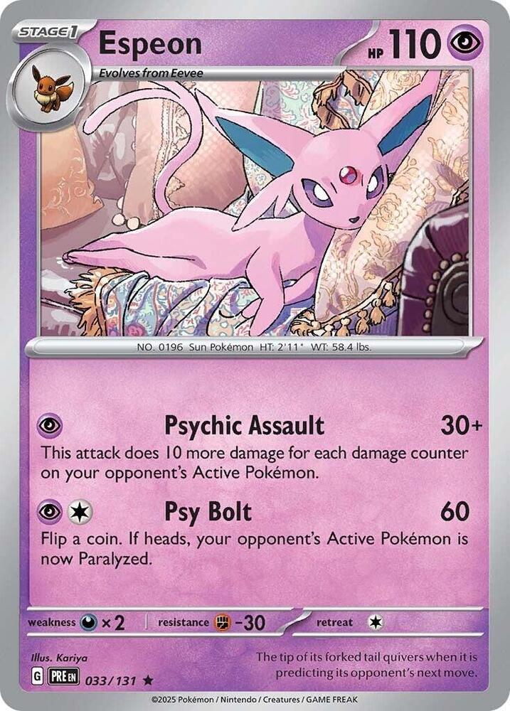 Espeon (033/131) [Scarlet & Violet: Prismatic Evolutions] - Pokémon - Card Brawlers | Quebec | Canada |