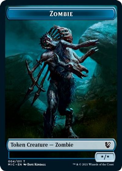 Zombie (005) // Zombie (004) Double-Sided Token [Innistrad: Midnight Hunt Commander Tokens] - Magic: The Gathering - Card Brawlers | Quebec | Canada |