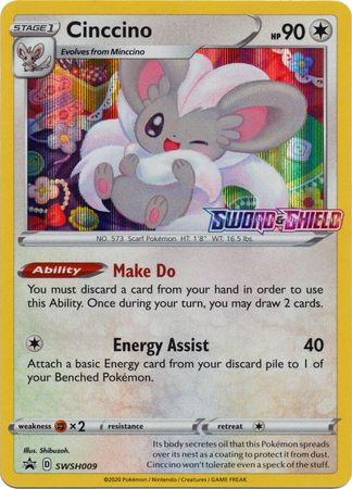 Cinccino (SWSH009) (Prerelease Promo) [Sword & Shield: Black Star Promos] - Pokémon - Card Brawlers | Quebec | Canada |