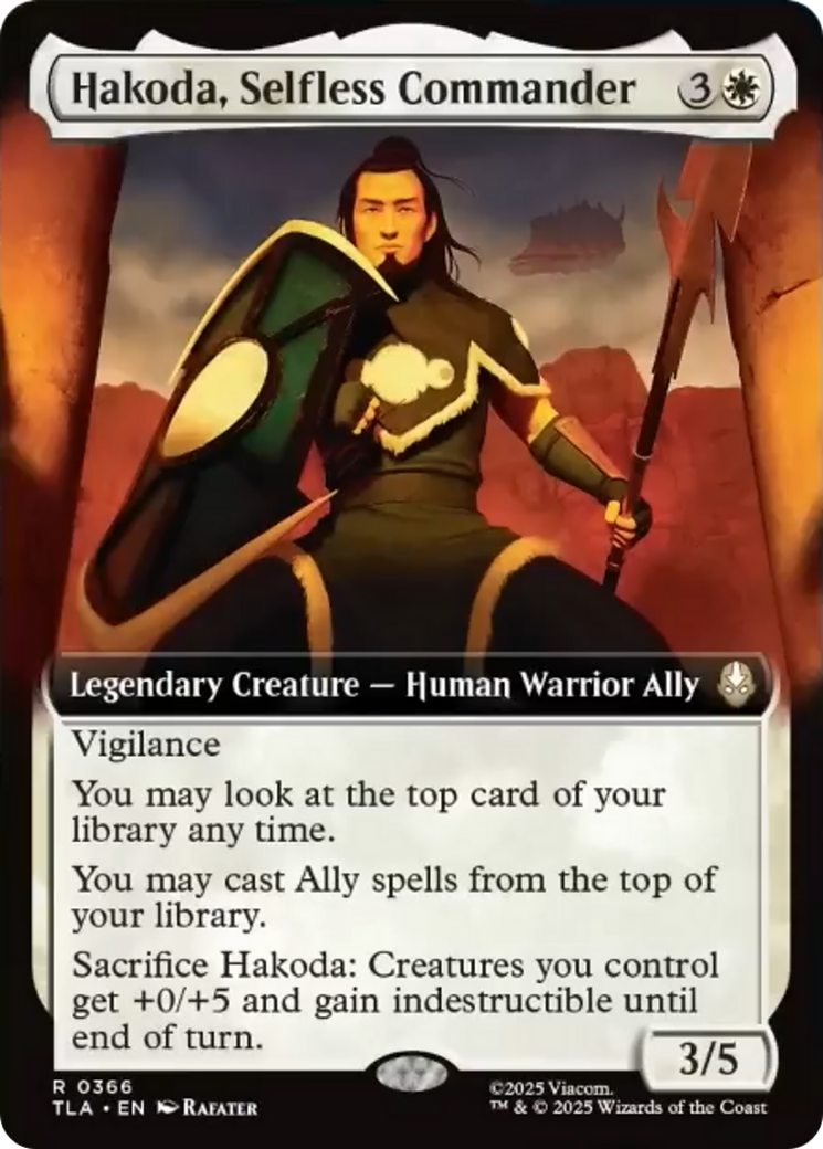 Hakoda, Selfless Commander (Extended Art) [Avatar: The Last Airbender] - Magic: The Gathering - Card Brawlers | Quebec | Canada |