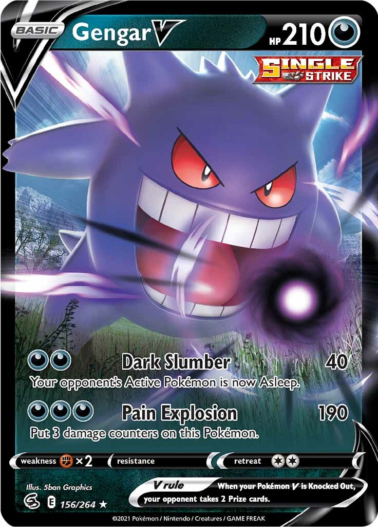 Gengar V (156/264) [Sword & Shield: Fusion Strike] - Pokémon - Card Brawlers | Quebec | Canada |