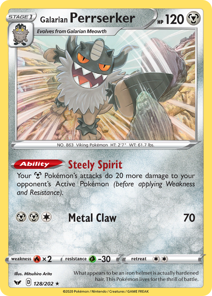 Galarian Perrserker (128/202) [Sword & Shield: Base Set] - Pokémon - Card Brawlers | Quebec | Canada |