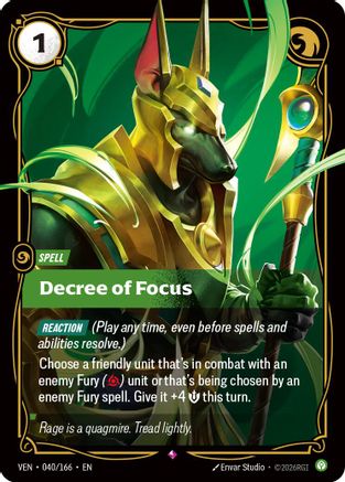 Decree of Focus (040/166) - Vendetta Foil - Card Brawlers