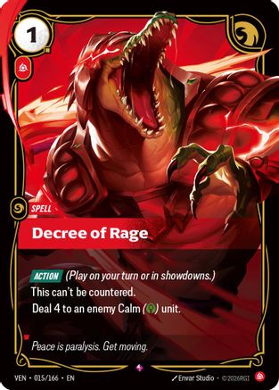 Decree of Rage (015/166) - Vendetta Foil - Card Brawlers