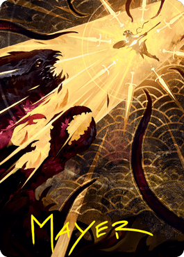 Defiant Strike Art Card (Gold - Stamped Signature) [Strixhaven: School of Mages Art Series] - Card Brawlers